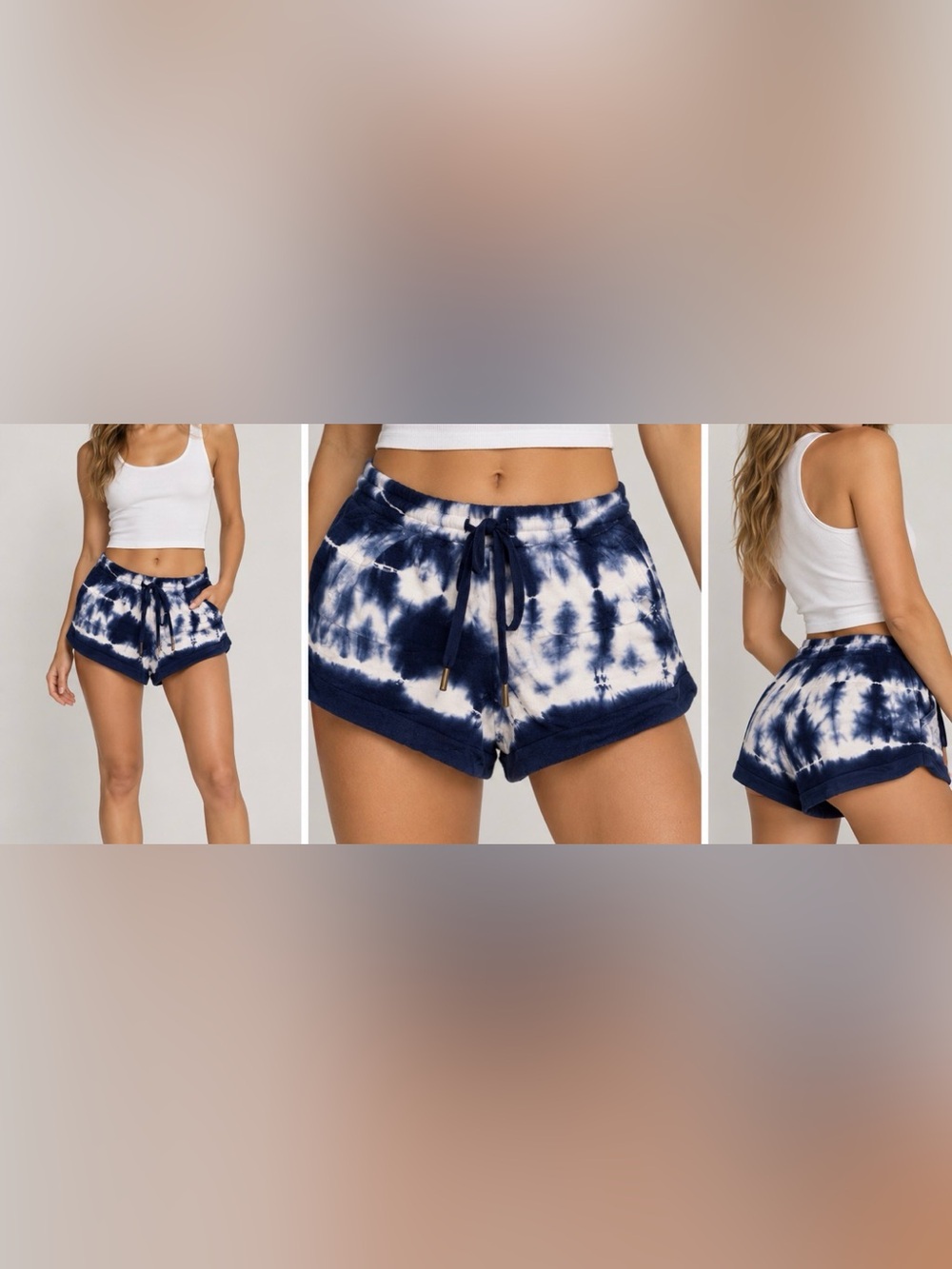 Young Fabulous & Broke Blue Wave Parker Tie-Dye Shorts XS High Rise